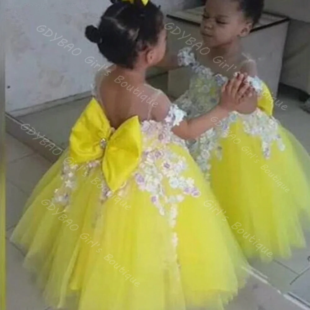 Yellow Flower Girl Dress for Wedding Toddlers 3D Applique Short Sleeve Kids Princess Pageant Dress Puffy Custom Kids Ball Gown
Yellow Flower Girl Dress for Wedding Toddlers 3D Applique Short Sleeve Kids Princess Pageant Dress Puffy Custom Kids Ball Gown