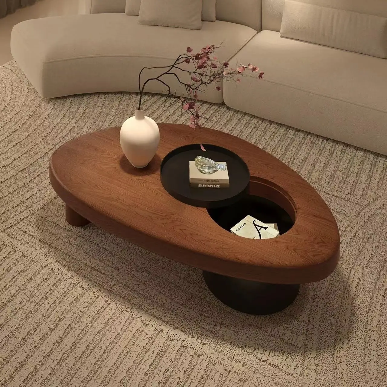 Solid wood coffee table living room household special-shaped solid wood coffee table small apartment
Solid wood coffee table living room household special-shaped solid wood coffee table small apartment
