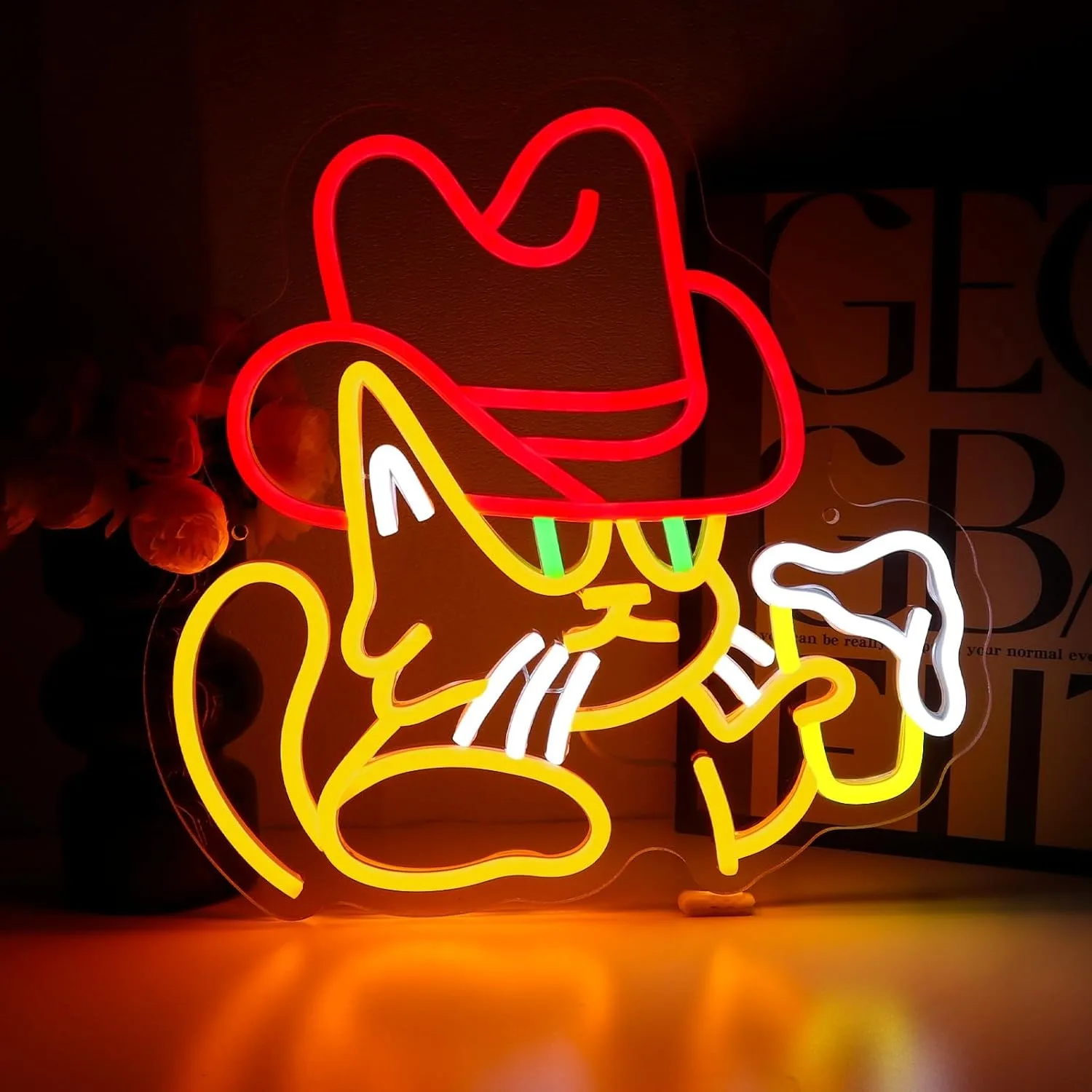 Cowboy cat neon lights for wall decoration Western theme restaurant theme party network red card point personalized decoration
Cowboy cat neon lights for wall decoration Western theme restaurant theme party network red card point personalized decoration