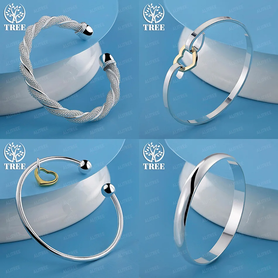 Classic 925 Sterling Silver Gold Heart Twisted Rope Smooth Round Bangles Women Engagement Party Trendy Jewelry Accessories 
Classic 925 Sterling Silver Gold Heart Twisted Rope Smooth Round Bangles Women Engagement Party Trendy Jewelry Accessories