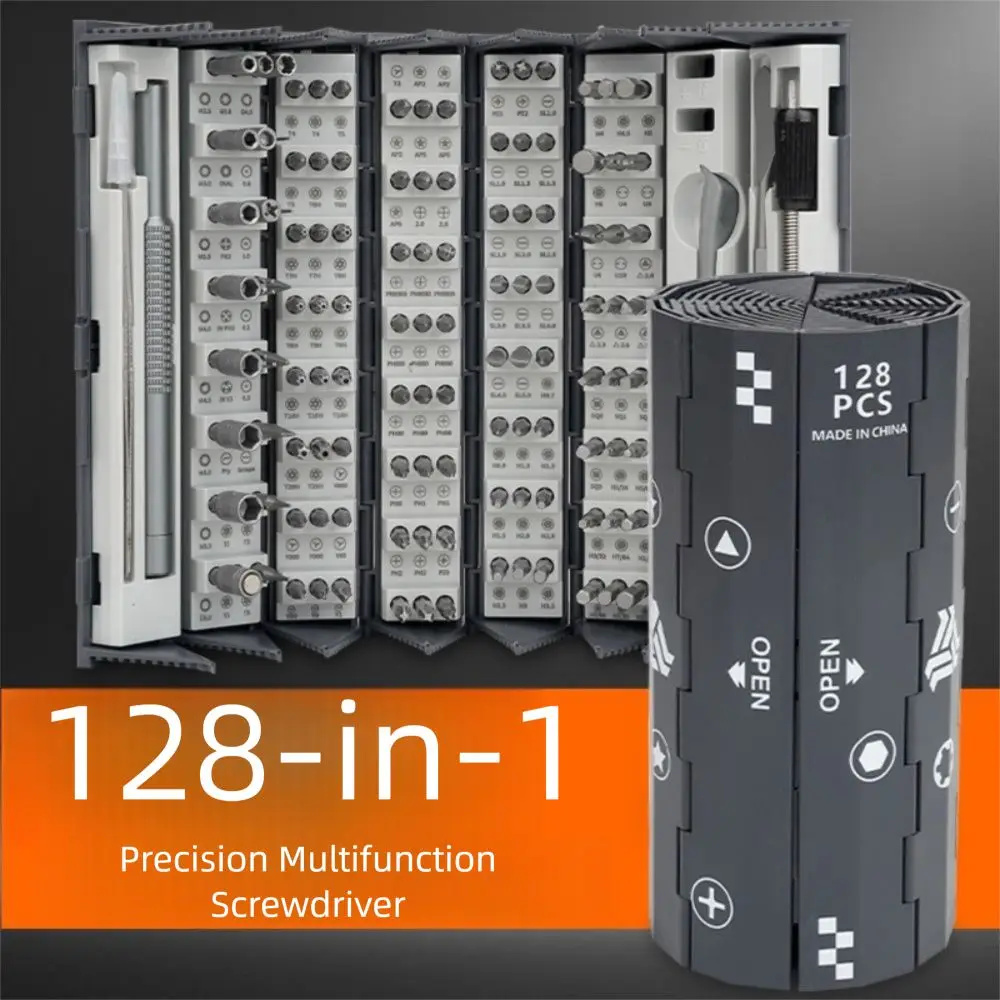 Hexagonal Shaped 128-Piece Screwdriver Set Magnetic Bits Durable Design Precision Screwdriver Set Portable Case Phillips Torx
Hexagonal Shaped 128-Piece Screwdriver Set Magnetic Bits Durable Design Precision Screwdriver Set Portable Case Phillips Torx