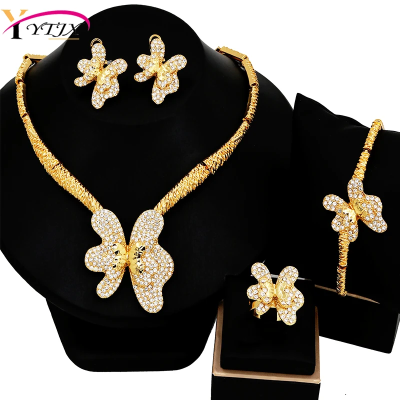 YTJX African Dubai Wedding Jewelry Set Elegant Zircon Butterfly Pendant Necklace Bracelet Earrring Ring For Women 2025 New
YTJX African Dubai Wedding Jewelry Set Elegant Zircon Butterfly Pendant Necklace Bracelet Earrring Ring For Women 2025 New