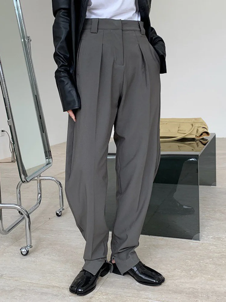 High Waist Gray Pleated Split Casual Long Pants New Loose Fit Trousers Women Fashion Tide Spring Autumn 2023 M311
High Waist Gray Pleated Split Casual Long Pants New Loose Fit Trousers Women Fashion Tide Spring Autumn 2023 M311