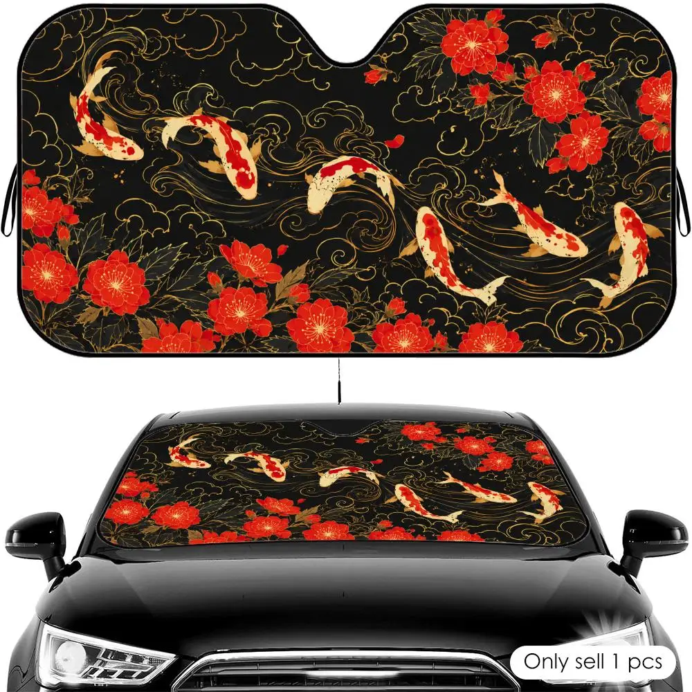 Black Golden Koi Fantasy Sun Visor Car Front Windshield Shade UV Block Heat Shield Foldable Universal Fit Cover
Black Golden Koi Fantasy Sun Visor Car Front Windshield Shade UV Block Heat Shield Foldable Universal Fit Cover