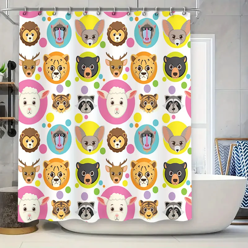 Animal Print Shower Curtain 3D Animal Pattern Bath Mat Cover Multicolored Cartoon Printed Fabric ShOWER CURTAIN FOR BATHROOM DEC
Animal Print Shower Curtain 3D Animal Pattern Bath Mat Cover Multicolored Cartoon Printed Fabric ShOWER CURTAIN FOR BATHROOM DEC