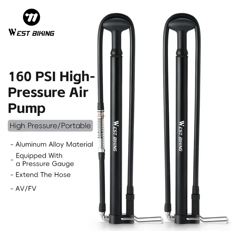 Портативный велосипедный мини-напольный насос WEST BIKING 160PSI, воздушный насос высокого давления с удлинительным шлангом барометра для шоссейного велосипеда MTB
Портативный велосипедный мини-напольный насос WEST BIKING 160PSI, воздушный насос высокого давления с удлинительным шлангом барометра для шоссейного велосипеда MTB