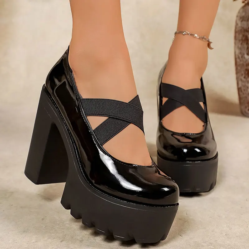 Woman High Heels Large Size Spring Elegant Cross Strap Black Chunky Heel Mary Jane Shoes Retro Versatile Slip on Platform Pumps
Woman High Heels Large Size Spring Elegant Cross Strap Black Chunky Heel Mary Jane Shoes Retro Versatile Slip on Platform Pumps