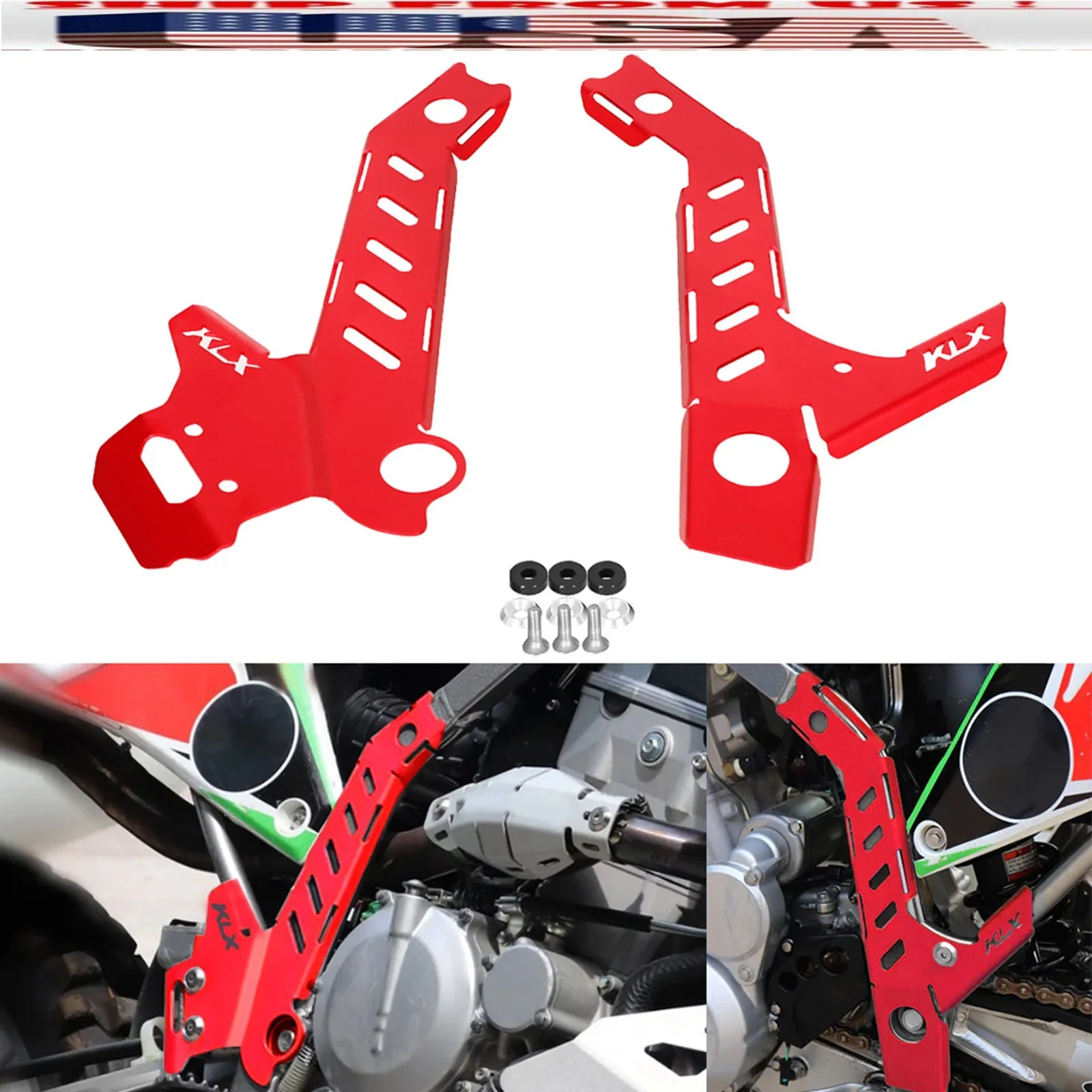 RED Aluminum KLX300R Frame Guard Cover For KAWASAKI KLX300R 2021-2024 RED Aluminum KLX300R Frame Guard Cover
RED Aluminum KLX300R Frame Guard Cover For KAWASAKI KLX300R 2021-2024 RED Aluminum KLX300R Frame Guard Cover