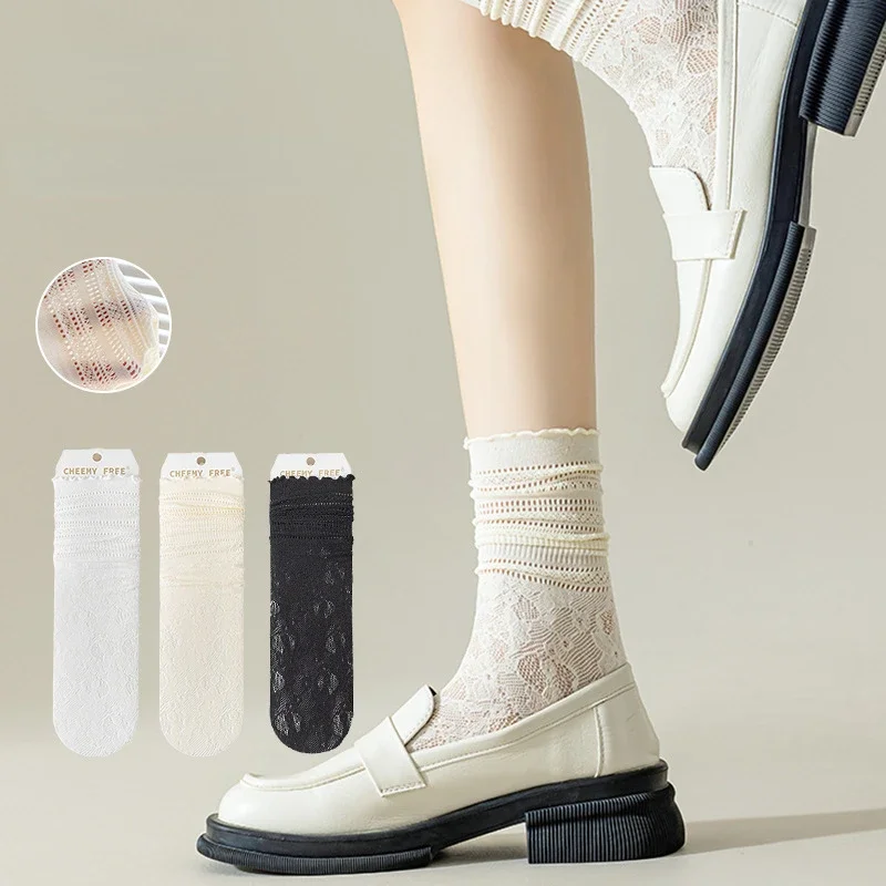 3 Pairs/Lot Lolita Sweet Socks Women Mesh Fishnet Thin Nylon Silk Retro Flower Lace Socks Ladies Hollow Transparent Crew Socks
3 Pairs/Lot Lolita Sweet Socks Women Mesh Fishnet Thin Nylon Silk Retro Flower Lace Socks Ladies Hollow Transparent Crew Socks