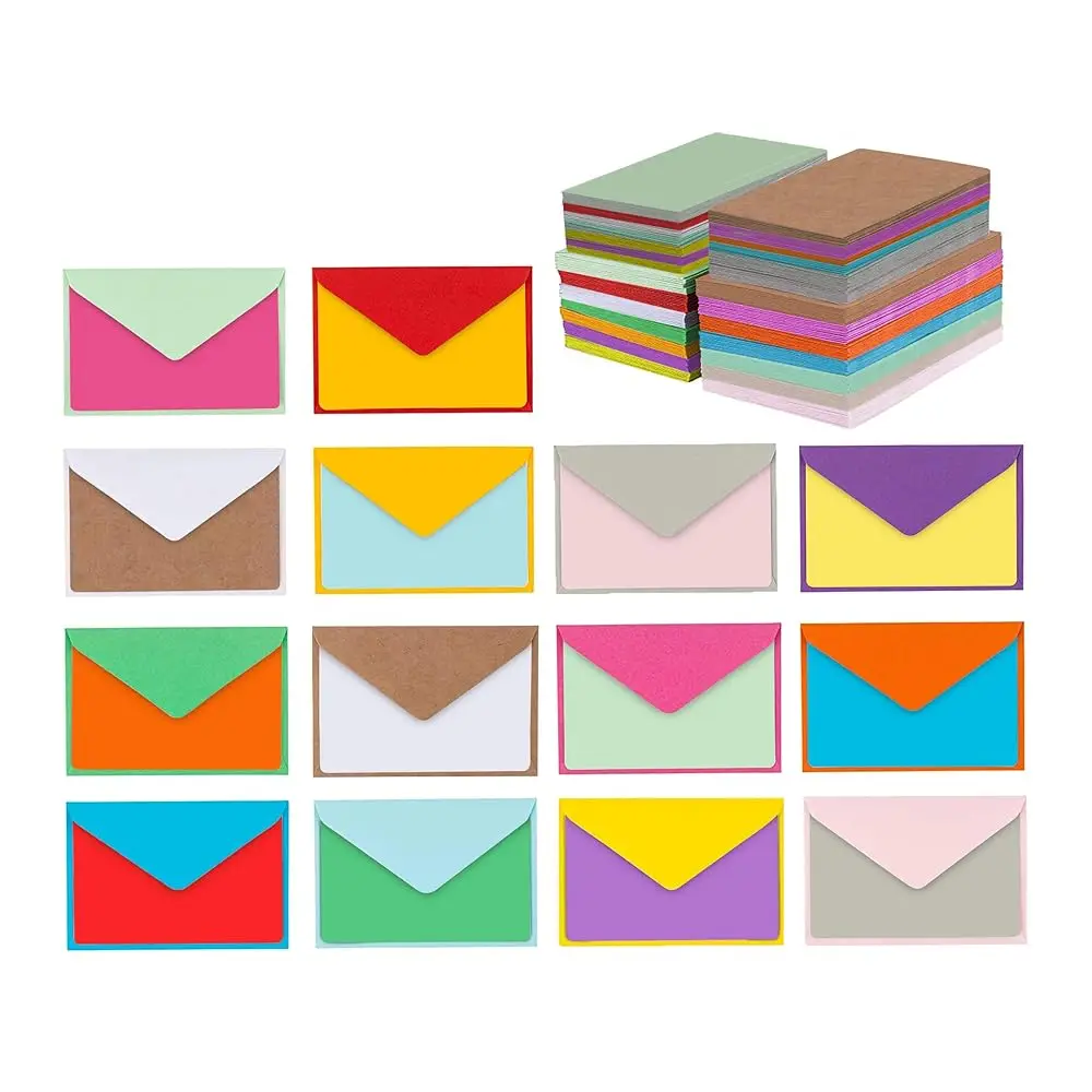 140 Mini Envelopes With Blank Note Cards, Assorted Colors 4\x 2.7\ Small Colorful Envelopes for Thank You, Business, Gift Ca
140 Mini Envelopes With Blank Note Cards, Assorted Colors 4\x 2.7\ Small Colorful Envelopes for Thank You, Business, Gift Ca