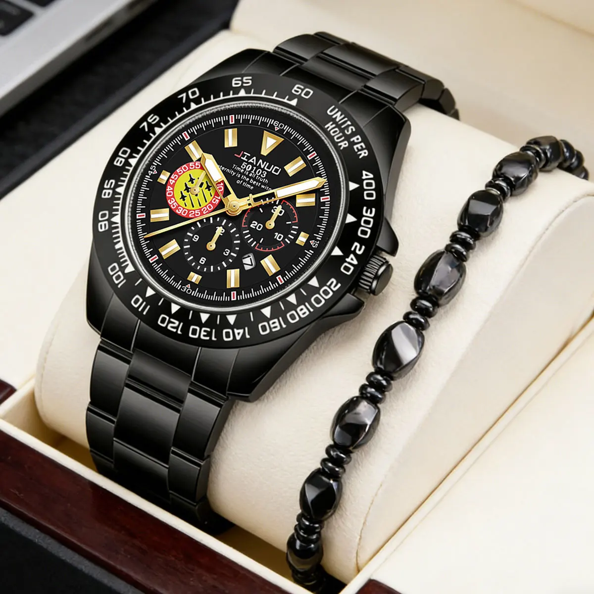 Business casual men's watch steel band calendar airplane design scale light luxury trend bracelet 2-piece quartz watch
Business casual men's watch steel band calendar airplane design scale light luxury trend bracelet 2-piece quartz watch