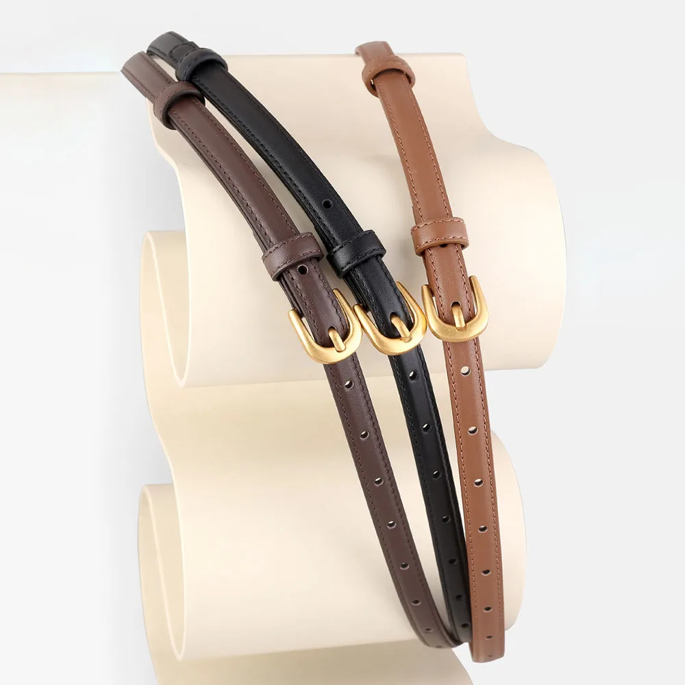 Ladies Elegant Thin Belts for Dress Pants Fashion Genuine Leather Gold Color Buckle Waist Belts Leather Belts Accessories Gifts
Ladies Elegant Thin Belts for Dress Pants Fashion Genuine Leather Gold Color Buckle Waist Belts Leather Belts Accessories Gifts