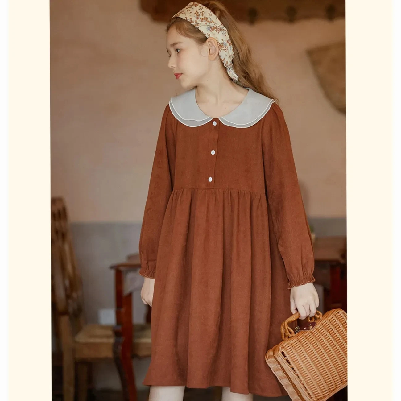 Spring Kids Corduroy Long Sleeve Dresses for Girls Cute Loose Casual Dress Children Outfits Clothing Big Girls Elegant Dress5-13
Spring Kids Corduroy Long Sleeve Dresses for Girls Cute Loose Casual Dress Children Outfits Clothing Big Girls Elegant Dress5-13