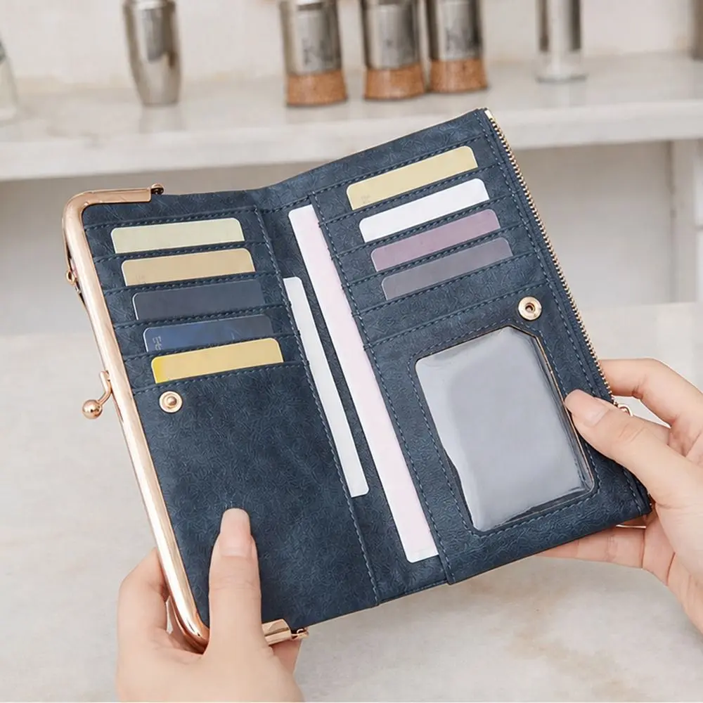 Minimalism Kiss Lock Long Wallet Multi Functional Double Fold Coin Purse Solid Color Card Holder Women
Minimalism Kiss Lock Long Wallet Multi Functional Double Fold Coin Purse Solid Color Card Holder Women