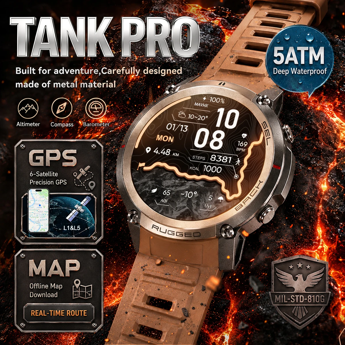 2026New Tank Pro Offline Map Sports SmartWatch GPS Satellite Position 5ATM Compass Bluetooth Call Fitness Heart rate Watches Men
2026New Tank Pro Offline Map Sports SmartWatch GPS Satellite Position 5ATM Compass Bluetooth Call Fitness Heart rate Watches Men