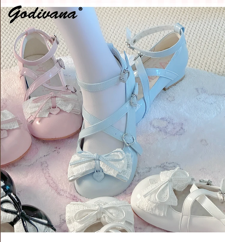 Original Design New Spring Cute Lace Bow Lolita Shoes Low Heel Women's Mary Janes Round Head Small Leather Shoes Heels
Original Design New Spring Cute Lace Bow Lolita Shoes Low Heel Women's Mary Janes Round Head Small Leather Shoes Heels