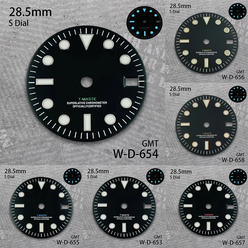 28.5 mm S Logo GMT Dial Suitable For NH34 Japan Movement Ice Blue Luminous Black High Quality Watch Modification Accessories
28.5 mm S Logo GMT Dial Suitable For NH34 Japan Movement Ice Blue Luminous Black High Quality Watch Modification Accessories