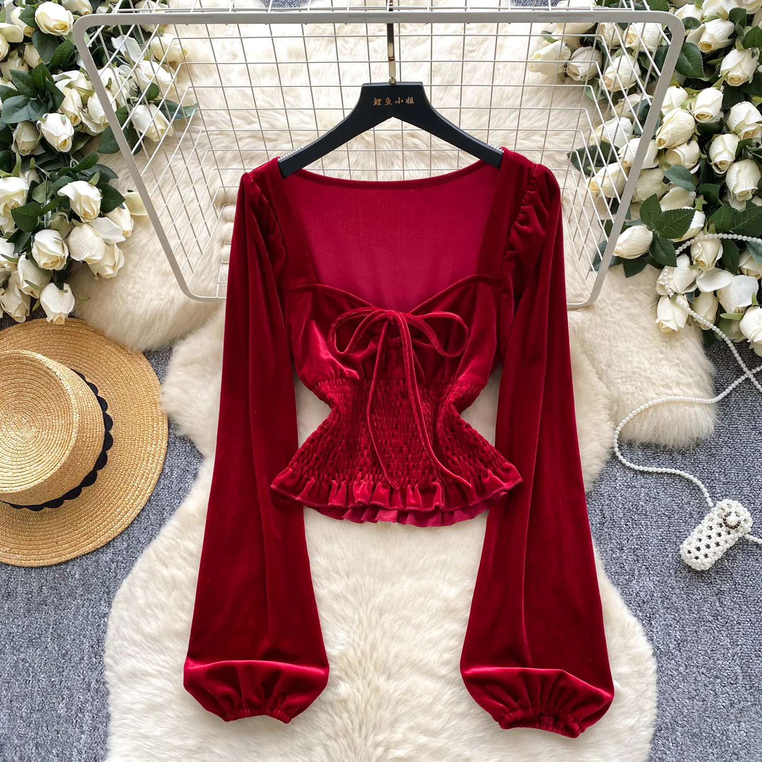 Винтажные базовые шикарные велюровые тонкие топы с рукавами-фонариками для офиса, французская уличная блузка High Street
Винтажные базовые шикарные велюровые тонкие топы с рукавами-фонариками для офиса, французская уличная блузка High Street