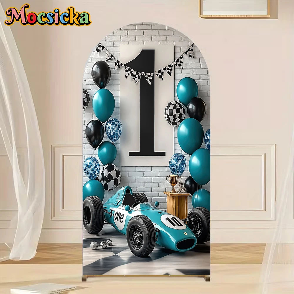 Mocsicka Happy 1st Birthday Arch Backdrop Covers Double-Sided Baby Shower Arched Background Racing Car Party Decors Studio Props
Mocsicka Happy 1st Birthday Arch Backdrop Covers Double-Sided Baby Shower Arched Background Racing Car Party Decors Studio Props