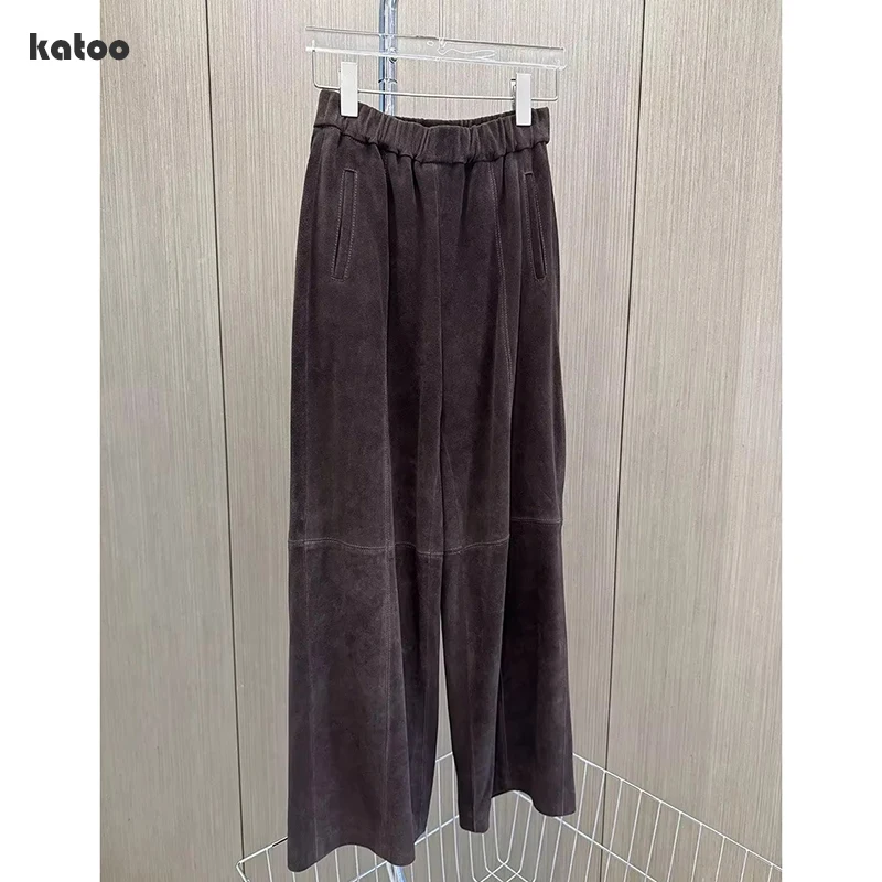Coffee Retro Fashion Real Suede Leather Cropped Pants for Women Genuine Sheepskin Wide Leg Floor Long Trousers Straight Cylind
Coffee Retro Fashion Real Suede Leather Cropped Pants for Women Genuine Sheepskin Wide Leg Floor Long Trousers Straight Cylind