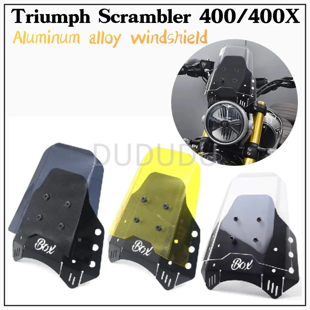Modified Windshield Aluminum Alloy Transparent Small Windshield Decoration New For Triumph Speed 400 Speed400 Scrambler 400X
Modified Windshield Aluminum Alloy Transparent Small Windshield Decoration New For Triumph Speed 400 Speed400 Scrambler 400X
