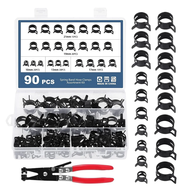 A95I-Premium 91 Pieces Spring Band Hose Clamp Collection With Pliers For Efficient Air And Vacuum Hose Management
A95I-Premium 91 Pieces Spring Band Hose Clamp Collection With Pliers For Efficient Air And Vacuum Hose Management