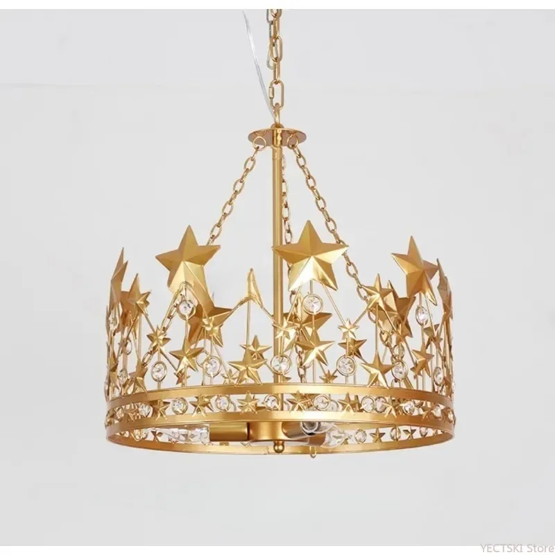 GHEUVNJ American children's room bedroom crown crystal light luxury gold star exquisite princess room beautiful fairy tale pend
GHEUVNJ American children's room bedroom crown crystal light luxury gold star exquisite princess room beautiful fairy tale pend