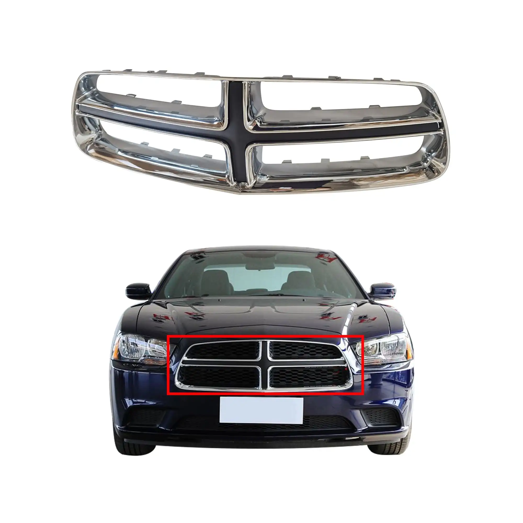 For 2011-2014 Dodge Charger Car Front Radiator Bumper Chrome Black Grille OE 68092602AA
For 2011-2014 Dodge Charger Car Front Radiator Bumper Chrome Black Grille OE 68092602AA