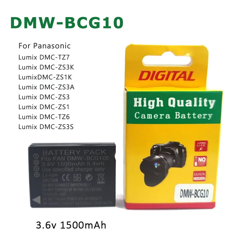 DMW-BCG10E 1500mAh battery Rechargeable Li-ion Batteries For Panasonic Lumix DMC TZ7 ZS3K ZS1K ZS3A ZS3 ZS1 TZ6 ZS3S TZ26 Camera
DMW-BCG10E 1500mAh battery Rechargeable Li-ion Batteries For Panasonic Lumix DMC TZ7 ZS3K ZS1K ZS3A ZS3 ZS1 TZ6 ZS3S TZ26 Camera