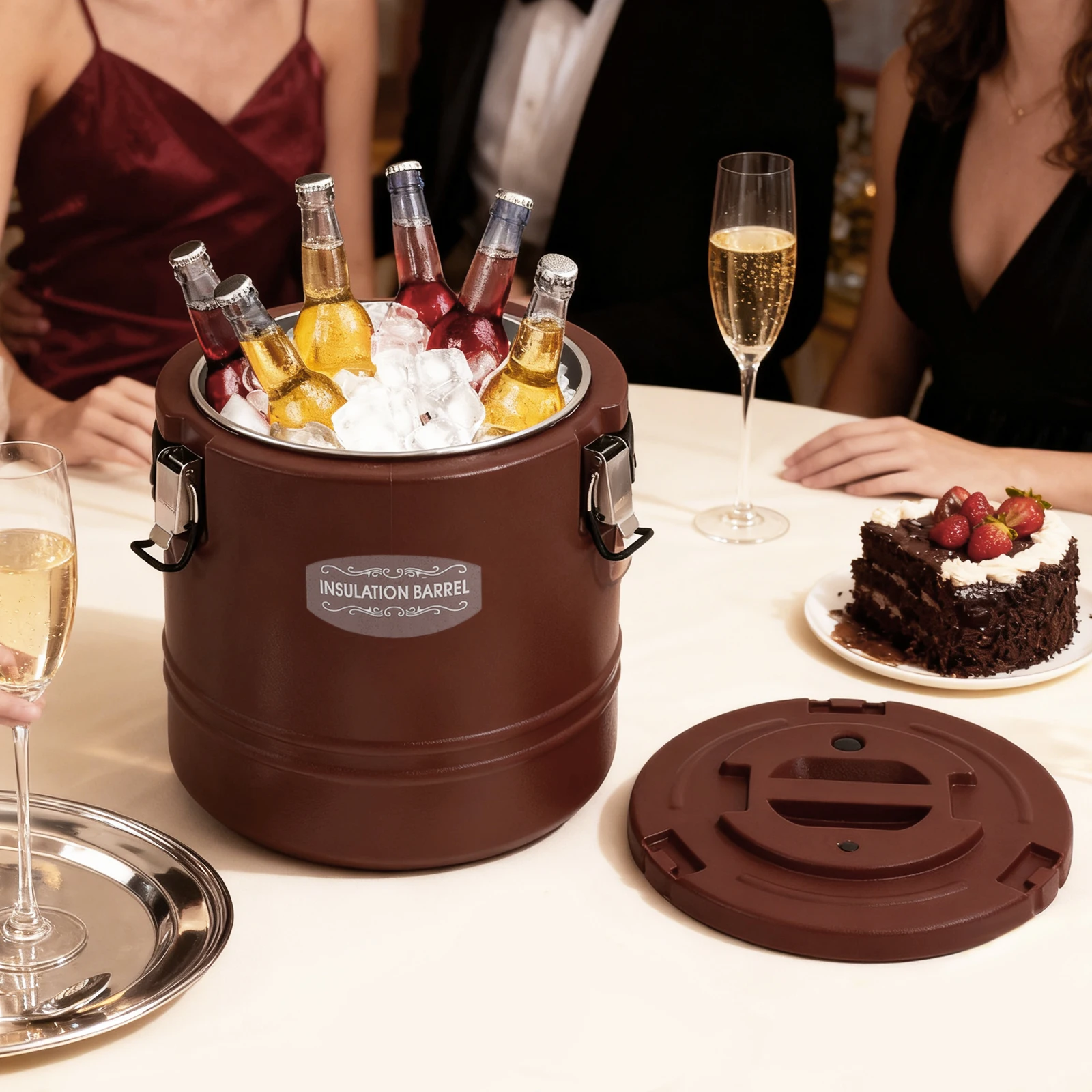 Commercial Insulated Bucket 15.85Qt Stainless Steel Soup Container Triple Layer Thermal Brown for Hot Cold Food Beverage Catering Restaurant Outdoor Banquet School Event Countertop Freestanding
Commercial Insulated Bucket 15.85Qt Stainless Steel Soup Container Triple Layer Thermal Brown for Hot Cold Food Beverage Catering Restaurant Outdoor Banquet School Event Countertop Freestanding