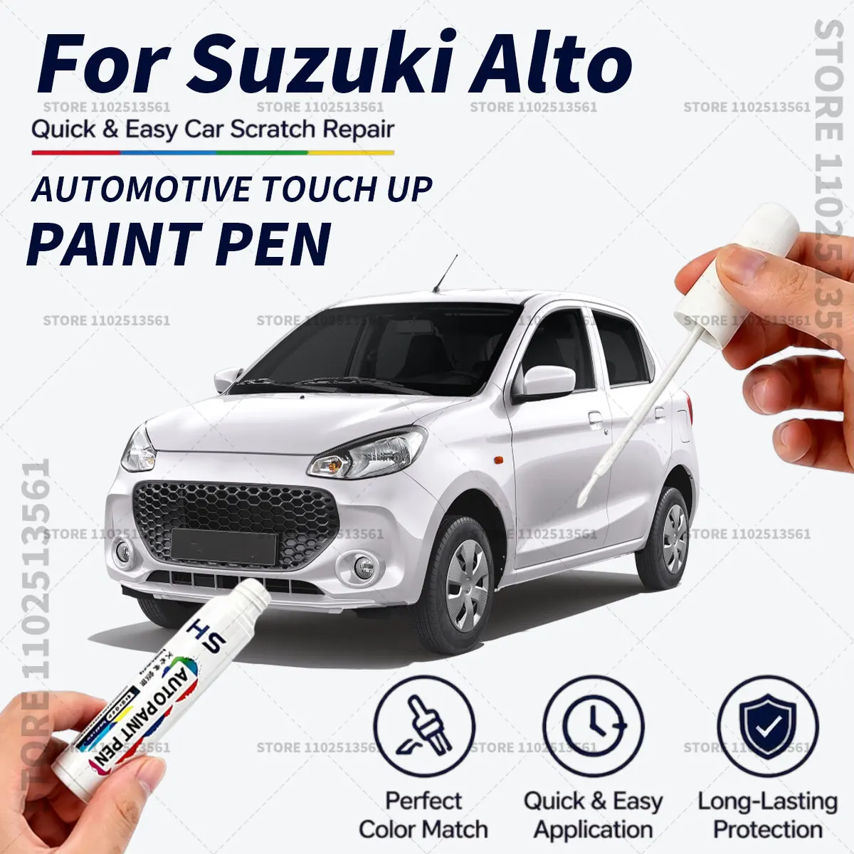 For Suzuki Alto Black White Blue Quick Dry Car Touch Up Paint Pen Auto Scratch Repair Brush for Paint Chips Scratches and Scuffs
For Suzuki Alto Black White Blue Quick Dry Car Touch Up Paint Pen Auto Scratch Repair Brush for Paint Chips Scratches and Scuffs