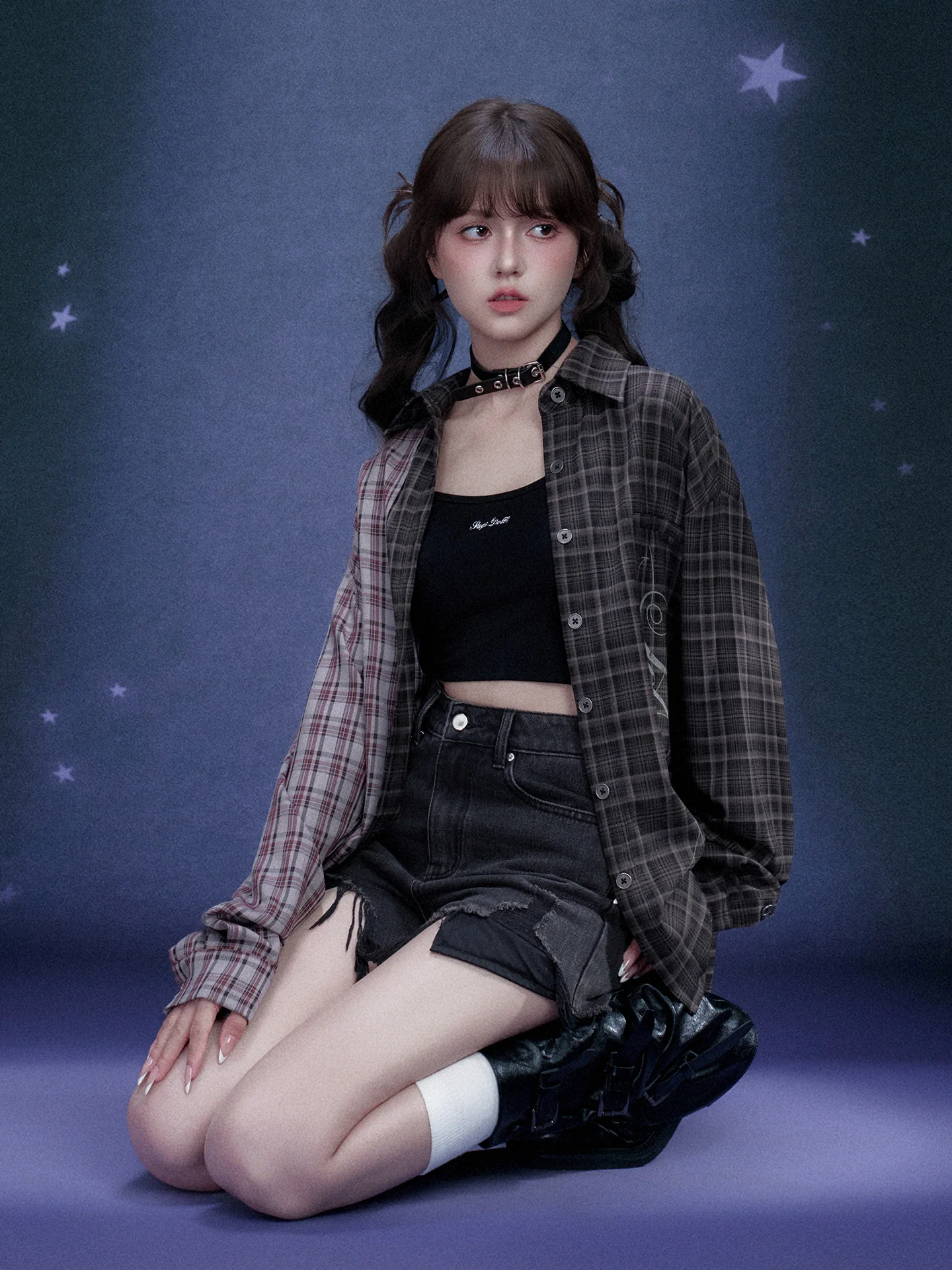 SagiDolls Casual Style Loose Fit Shirt Jacket with Asymmetric Patchwork Design Fashionable Plaid Pattern for Young Girls
SagiDolls Casual Style Loose Fit Shirt Jacket with Asymmetric Patchwork Design Fashionable Plaid Pattern for Young Girls