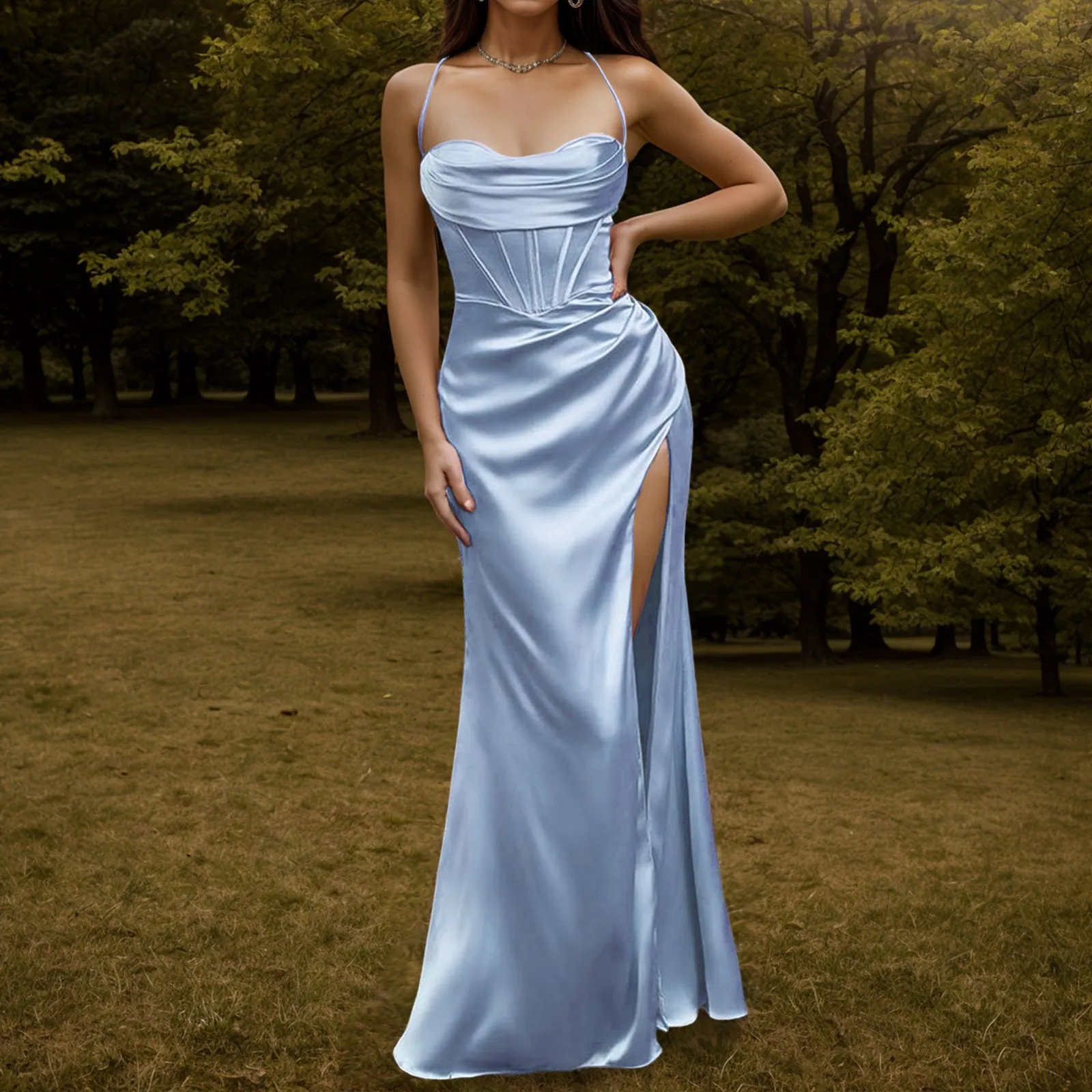 Women Dress Elegant Solid Color Sexy Evening Dresses Fishbone High Waist Wedding Long Skirt Summer Soft Party Dress For Women
Women Dress Elegant Solid Color Sexy Evening Dresses Fishbone High Waist Wedding Long Skirt Summer Soft Party Dress For Women