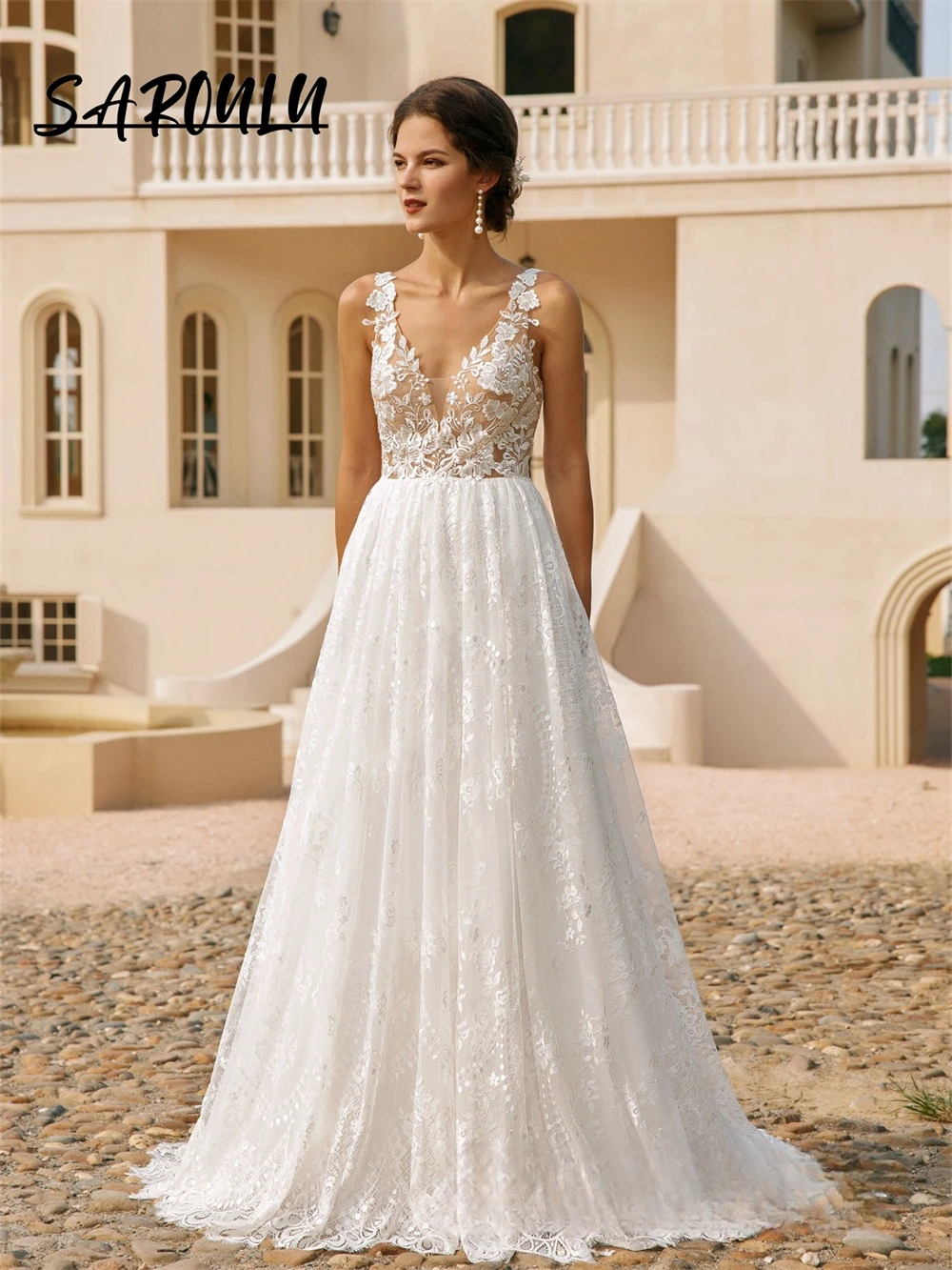 Sleeveless Lace Bride Dress A Line Illusion Tank Sleeve Long Wedding Dress Backless Modern Women Bridal Gown
Sleeveless Lace Bride Dress A Line Illusion Tank Sleeve Long Wedding Dress Backless Modern Women Bridal Gown