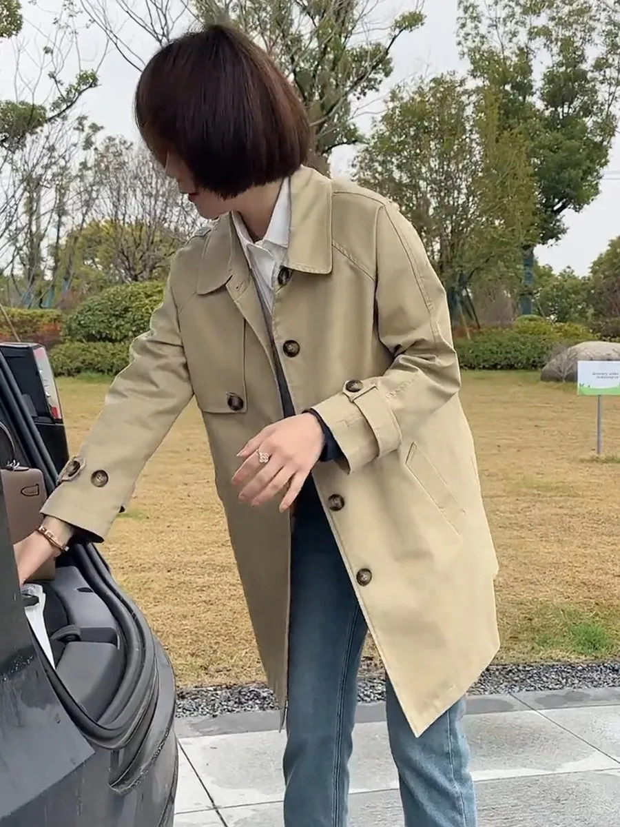 Casual Elegance Women's Mid-Length Coat Jacket Spring Autumn British Style Loose Fit Small Size Large Coat Outerwear
Casual Elegance Women's Mid-Length Coat Jacket Spring Autumn British Style Loose Fit Small Size Large Coat Outerwear