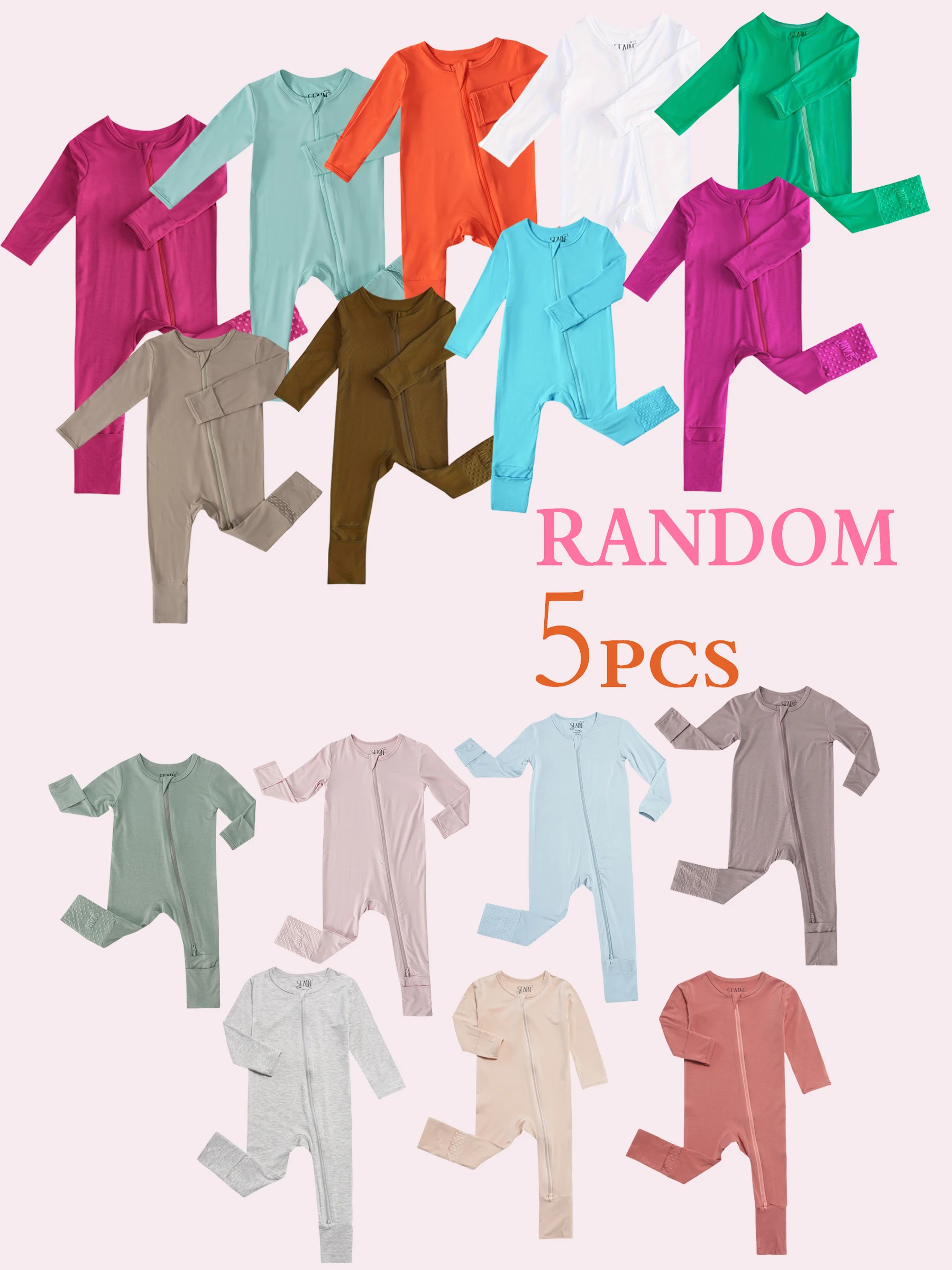 Randomly shipped 5-piece fashion baby romper set, bamboo fibre material baby romper with zip fastening
Randomly shipped 5-piece fashion baby romper set, bamboo fibre material baby romper with zip fastening