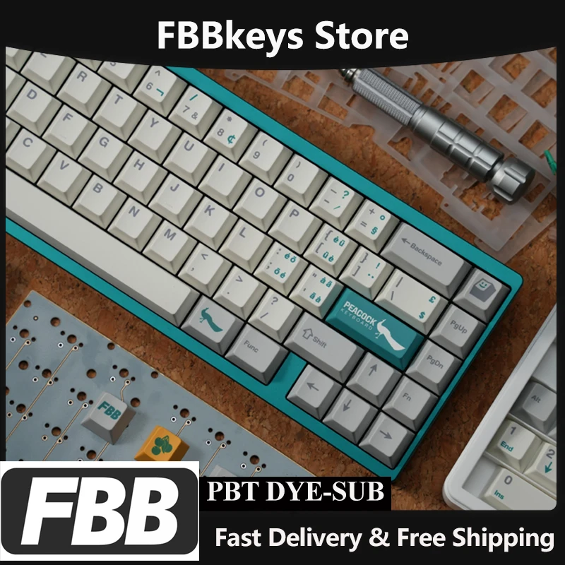 FBB Mechanical Keyboard Keycaps Cherry Profile PBT 145 Keys Peacock Style Keycap DIY Gift 60%, 75%, 80%, 96%, 100% Etc Lay-out
FBB Mechanical Keyboard Keycaps Cherry Profile PBT 145 Keys Peacock Style Keycap DIY Gift 60%, 75%, 80%, 96%, 100% Etc Lay-out