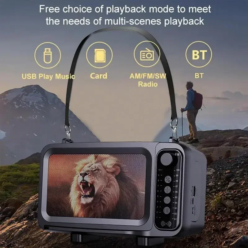 Creative TV Style Bluetooth Speaker Mini Speaker Multifunctional Convenient Outdoor Wireless Radio Solar Flashlight Speaker
Creative TV Style Bluetooth Speaker Mini Speaker Multifunctional Convenient Outdoor Wireless Radio Solar Flashlight Speaker