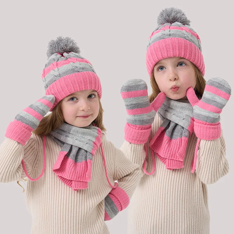 3 шт./компл., детская зимняя шапка, шарф, перчатки, модные вязаные шапки в полоску, бархатная шапка с защитой ушей, уличные теплые аксессуары
3 шт./компл., детская зимняя шапка, шарф, перчатки, модные вязаные шапки в полоску, бархатная шапка с защитой ушей, уличные теплые аксессуары