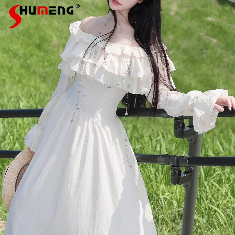 Original Elegant Y2k Off-Shoulder Vintage Cape Lace Dresses 2025 Autumn Season Floral Edge Single-breasted Long Dress For Ladies
Original Elegant Y2k Off-Shoulder Vintage Cape Lace Dresses 2025 Autumn Season Floral Edge Single-breasted Long Dress For Ladies