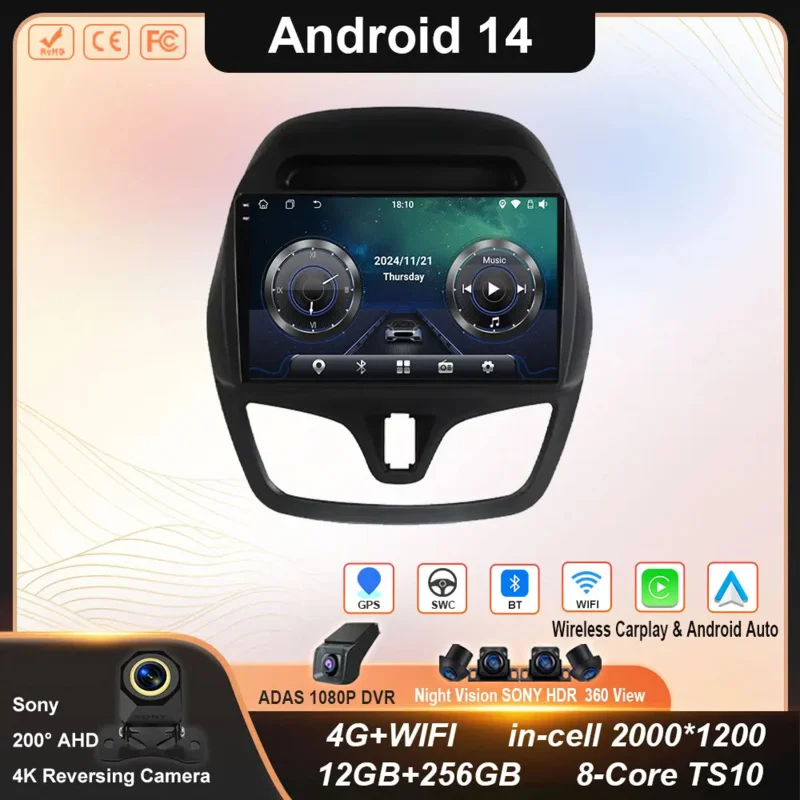 Car Radio Carplay For Chevrolet Spark Beat 2015 - 2017 GPS Navigation Video Android Auto Stereo 5G Wifi Screen Bluetooth No 2din
Car Radio Carplay For Chevrolet Spark Beat 2015 - 2017 GPS Navigation Video Android Auto Stereo 5G Wifi Screen Bluetooth No 2din