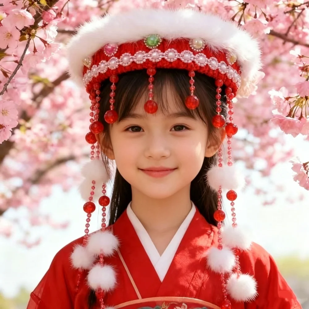 Girls Ethnic Mongolian Fur Hat Tassel Bead Pendant Princess Cap Kids National Dance Costume Headdress Children Cosplay Headwear
Girls Ethnic Mongolian Fur Hat Tassel Bead Pendant Princess Cap Kids National Dance Costume Headdress Children Cosplay Headwear