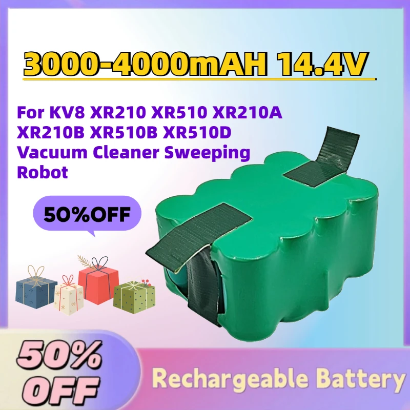 Upgrade 3000-4000mAH 14.4V Rechargeable Battery for KV8 XR210 XR510 XR210A XR210B XR510B XR510D Vacuum Cleaner Sweeping Robot
Upgrade 3000-4000mAH 14.4V Rechargeable Battery for KV8 XR210 XR510 XR210A XR210B XR510B XR510D Vacuum Cleaner Sweeping Robot