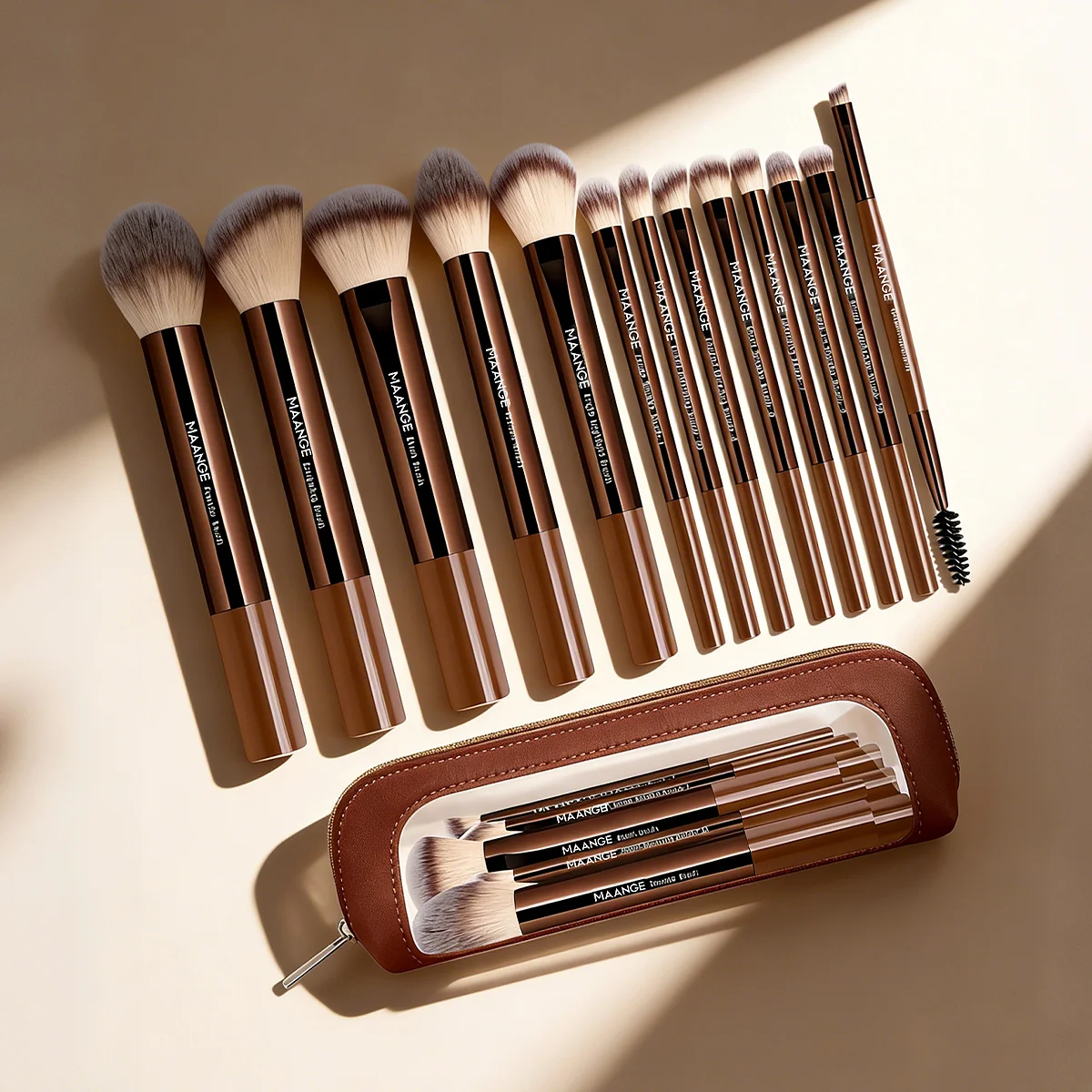 MAANGE 13pcs Classic Makeup Brushes with Storage Bag Soft Foundation Powder Eyeshadow Kabuki Blending Makeup Tools Coffee Brown
MAANGE 13pcs Classic Makeup Brushes with Storage Bag Soft Foundation Powder Eyeshadow Kabuki Blending Makeup Tools Coffee Brown