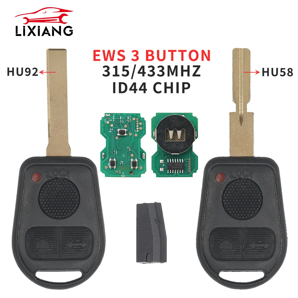 LIXIANG Remote Car Key 315/433 Mhz ID44 Chip For BMW Z3 E31 E32 E34 E36 E38 E39 E46 Control Key HU92 HU58 BLADE
LIXIANG Remote Car Key 315/433 Mhz ID44 Chip For BMW Z3 E31 E32 E34 E36 E38 E39 E46 Control Key HU92 HU58 BLADE