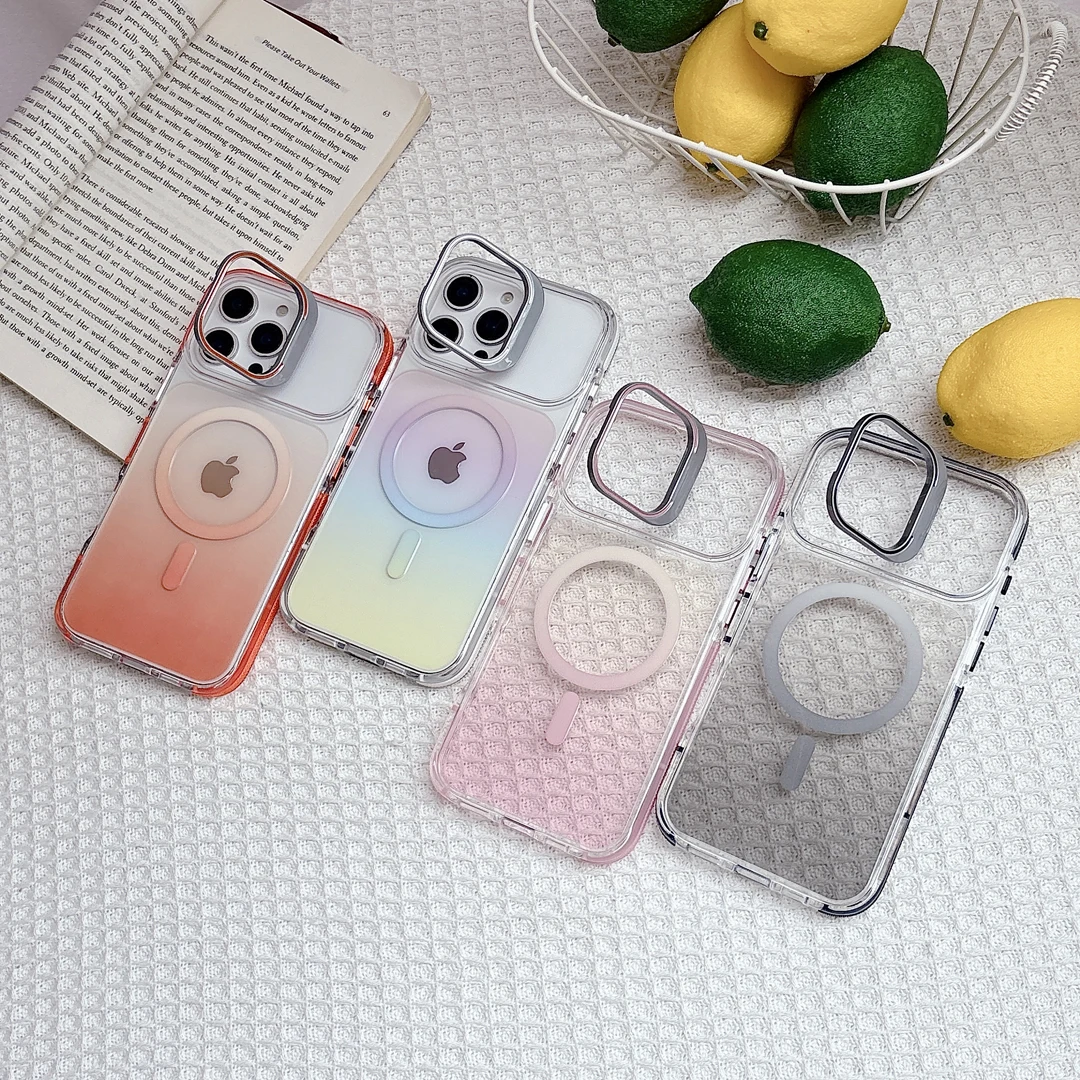 Excellent Shockproof Lens Bracket Gradient Case For iPhone 13 14 15 16 17 Pro Max Plus Kickstand Magnetic Wireless Charge Cover
Excellent Shockproof Lens Bracket Gradient Case For iPhone 13 14 15 16 17 Pro Max Plus Kickstand Magnetic Wireless Charge Cover