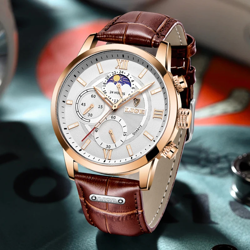 2026 New Men Watch LIGE Top Brand Luxury Brown Genuine Leather Watch For Men Fashion Business Sports Waterproof Date Chronograph
2026 New Men Watch LIGE Top Brand Luxury Brown Genuine Leather Watch For Men Fashion Business Sports Waterproof Date Chronograph