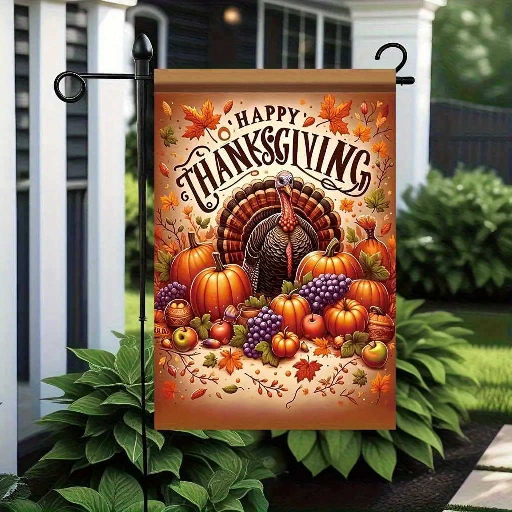 1pc Fall Thanksgiving Yard Flag Vivid Harvest Element Print Durable Fabric Farmhouse Lawn Home Festive Decor
1pc Fall Thanksgiving Yard Flag Vivid Harvest Element Print Durable Fabric Farmhouse Lawn Home Festive Decor