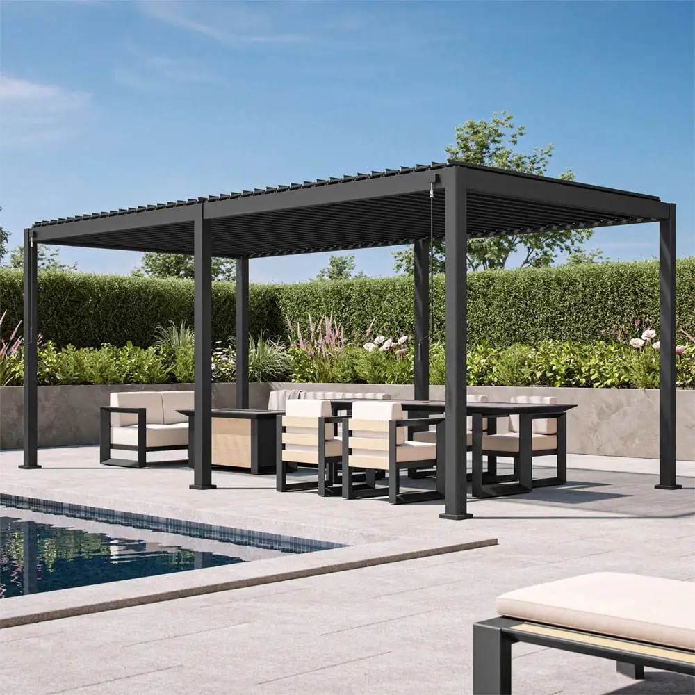 WiFi and APP Control for Blinds and Lights Smart Household Gazebo Outdoor Leisure Pavilion Anodized Swimming Pool Pergola
WiFi and APP Control for Blinds and Lights Smart Household Gazebo Outdoor Leisure Pavilion Anodized Swimming Pool Pergola