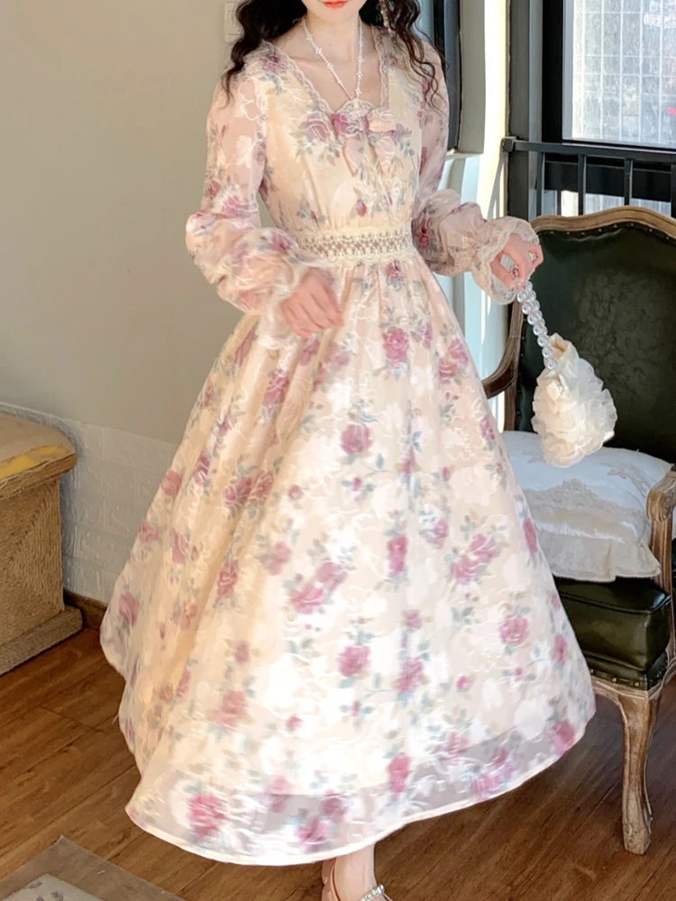 Floral Print Vintage Elegant Dress Women Lace Sweet Evening Party Midi Dress Ladies Korean Style Kawaii Fairy Dress Summer 2023
Floral Print Vintage Elegant Dress Women Lace Sweet Evening Party Midi Dress Ladies Korean Style Kawaii Fairy Dress Summer 2023